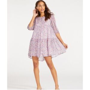 BB Dakota Steve Madden Free Spirit Floral Shift Dress Loose Fit Puff  Sleeves S
